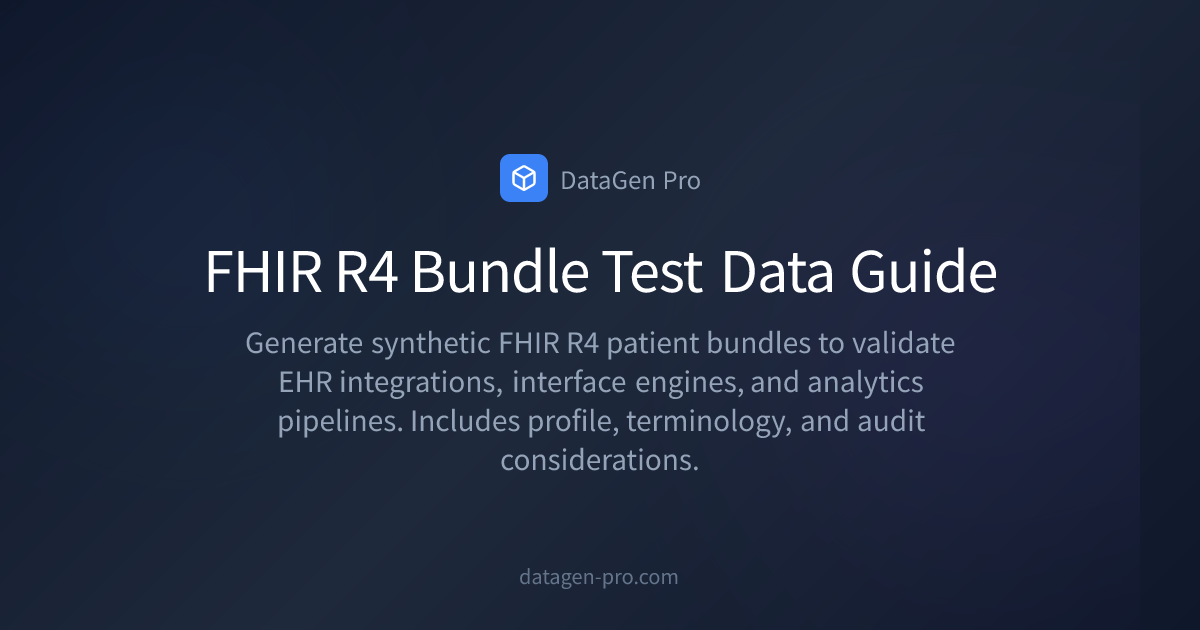 FHIR R4 Bundle Test Data Guide | DataGen Pro